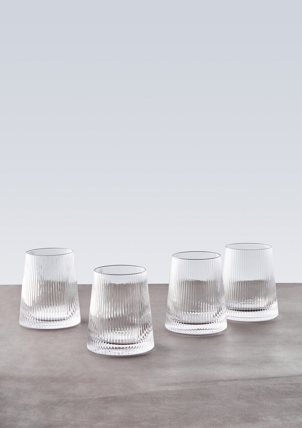Cook Nook Eldon Set of Four Ribbed Glass Tumblers