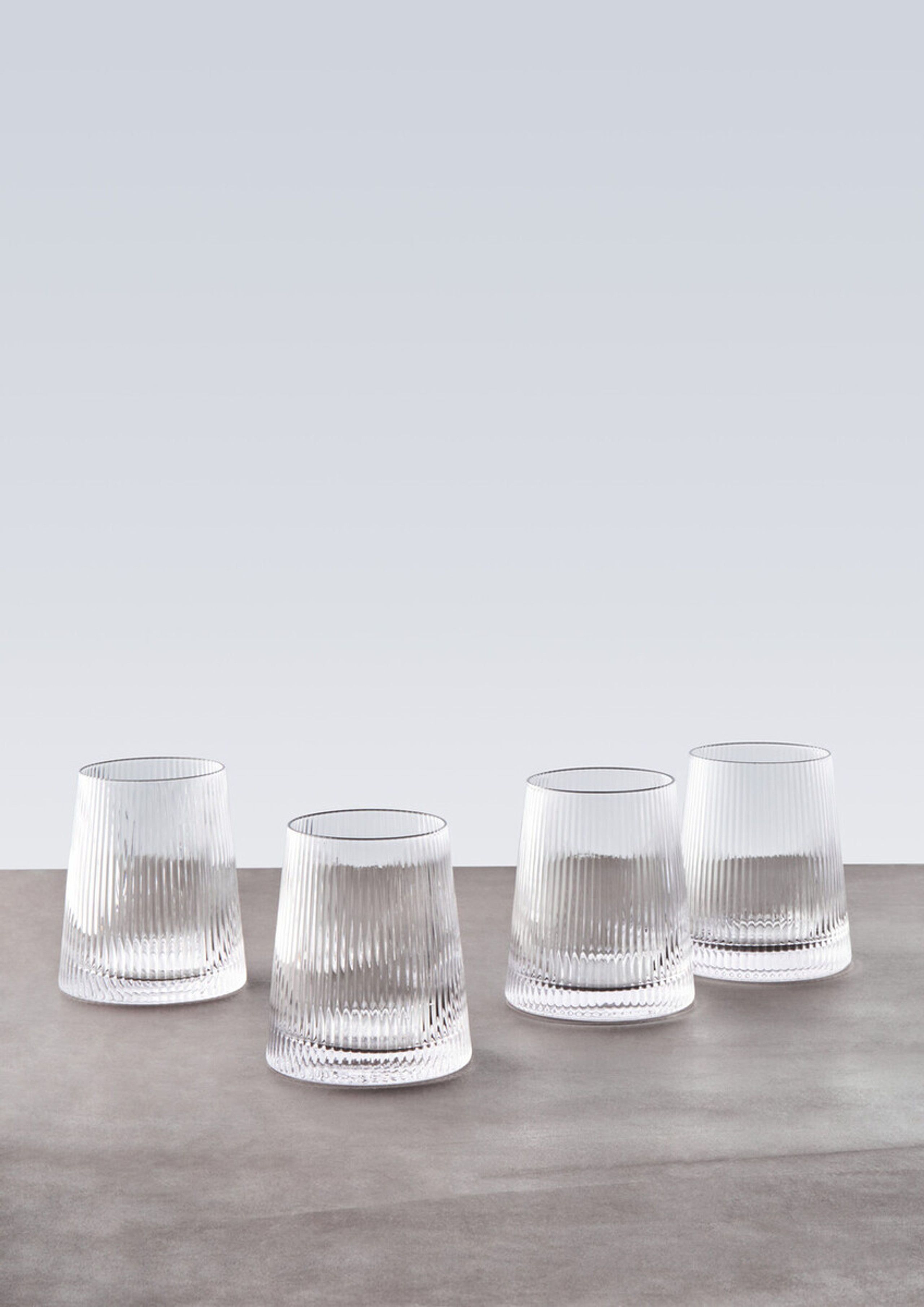 Cook Nook Eldon Set of Four Ribbed Glass Tumblers