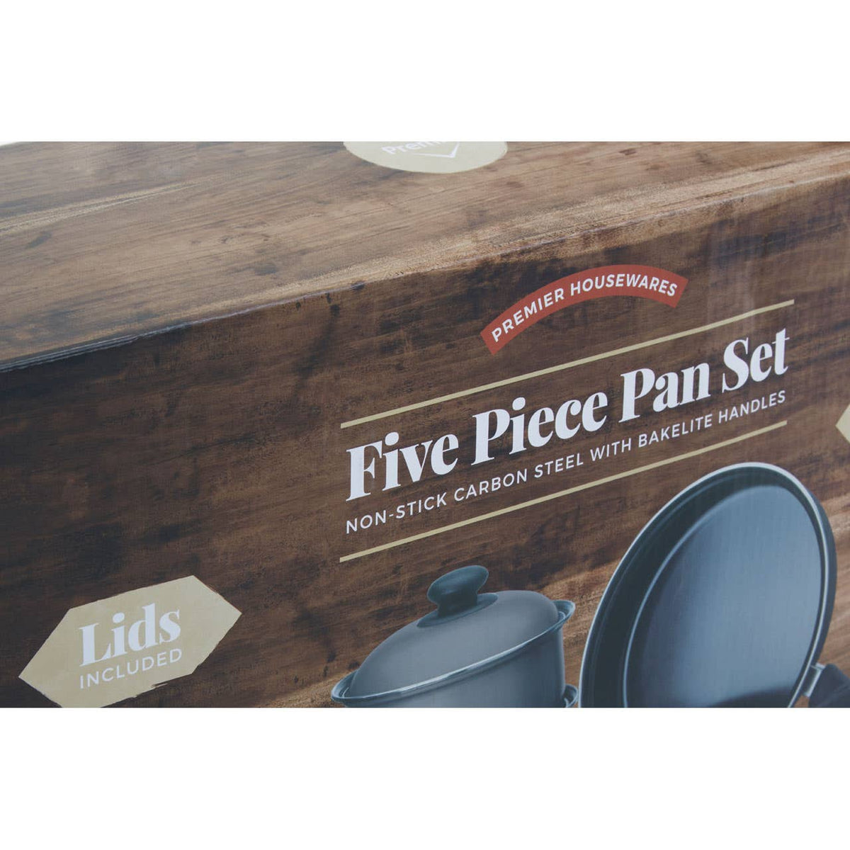 Viggo 5 Piece Silver Non Stick Cookware Set