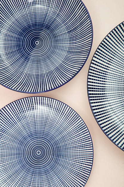 Maya 12 Piece Blue And White Dinner Set