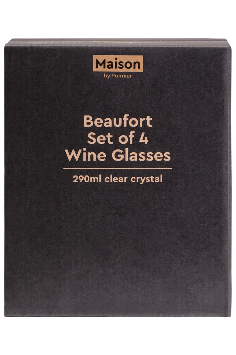 Beaufort Set of 4 Crystal  Wine Glasses