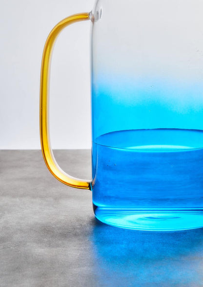 Noa Glass Ombre Blue Pitcher and Cup Set