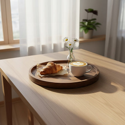 Rosi Large Round Sheesham Wood Tray