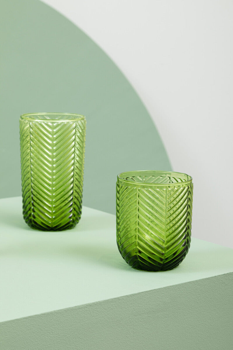 Fleur Set Of Four Green Tumblers