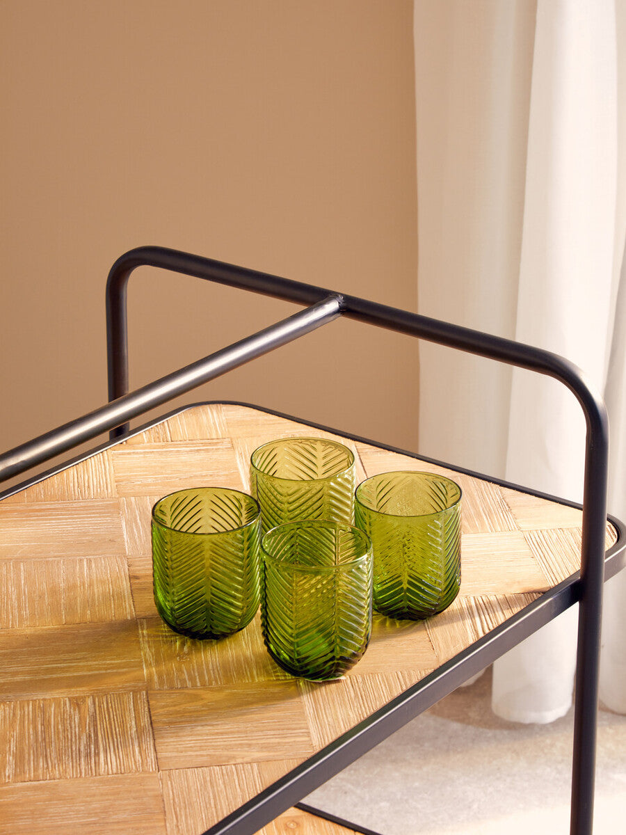 Fleur Set Of Four Green Tumblers