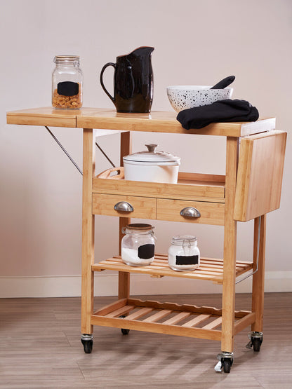 Harlow Bamboo Kitchen Trolley