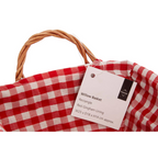 Cook Nook Orla Red Gingham Lining Small Rectangular Willow Bread Basket