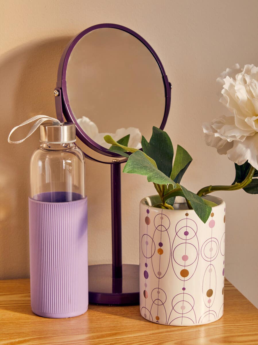Mimo Glass Bottle With Purple Silicone Sleeve