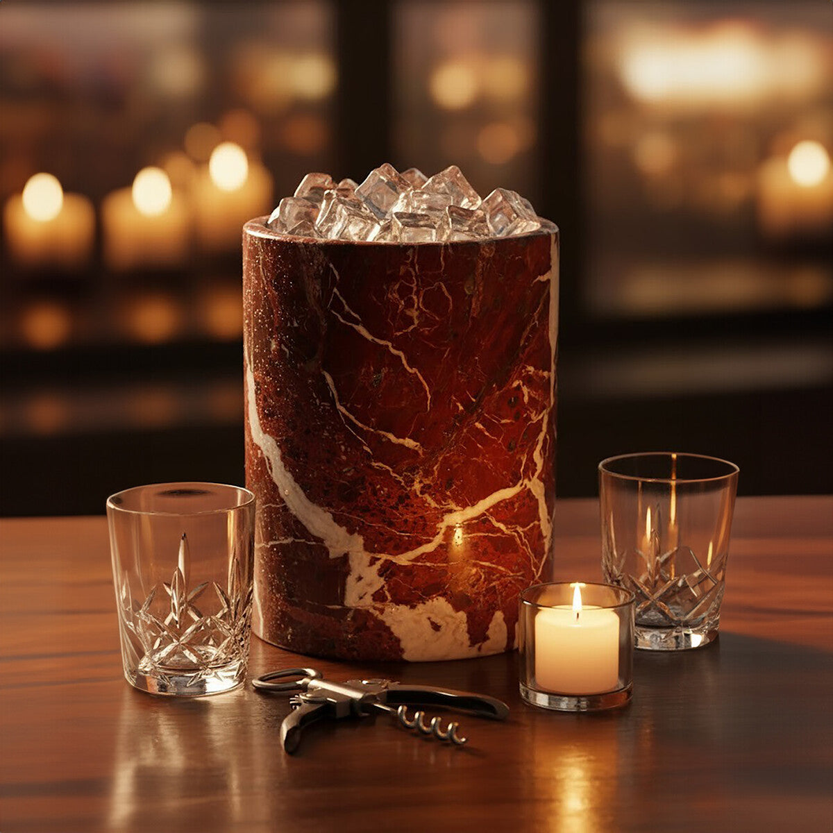 Salmo Red Marble Ice Bucket