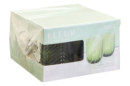 Fleur Set Of Four Green Tumblers