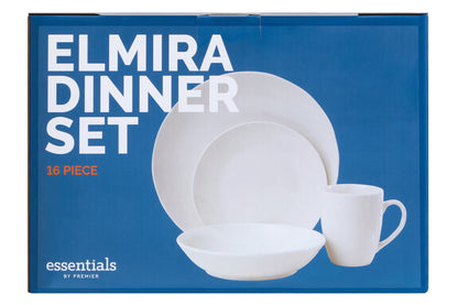 Elmira White 16 Piece Porcelain Dinner Set