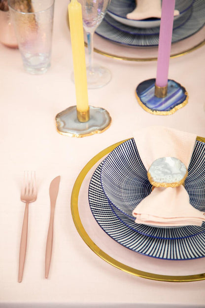 Maya 12 Piece Blue And White Dinner Set