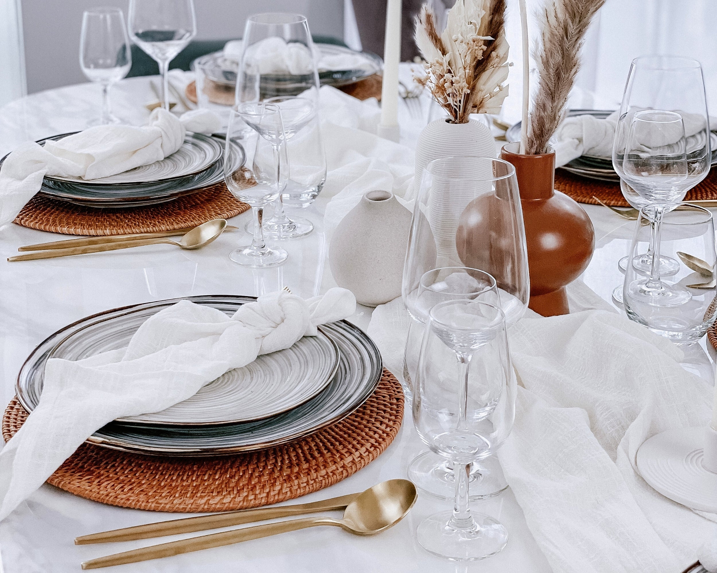 Hera Round Rattan Placemats Set of 4-3