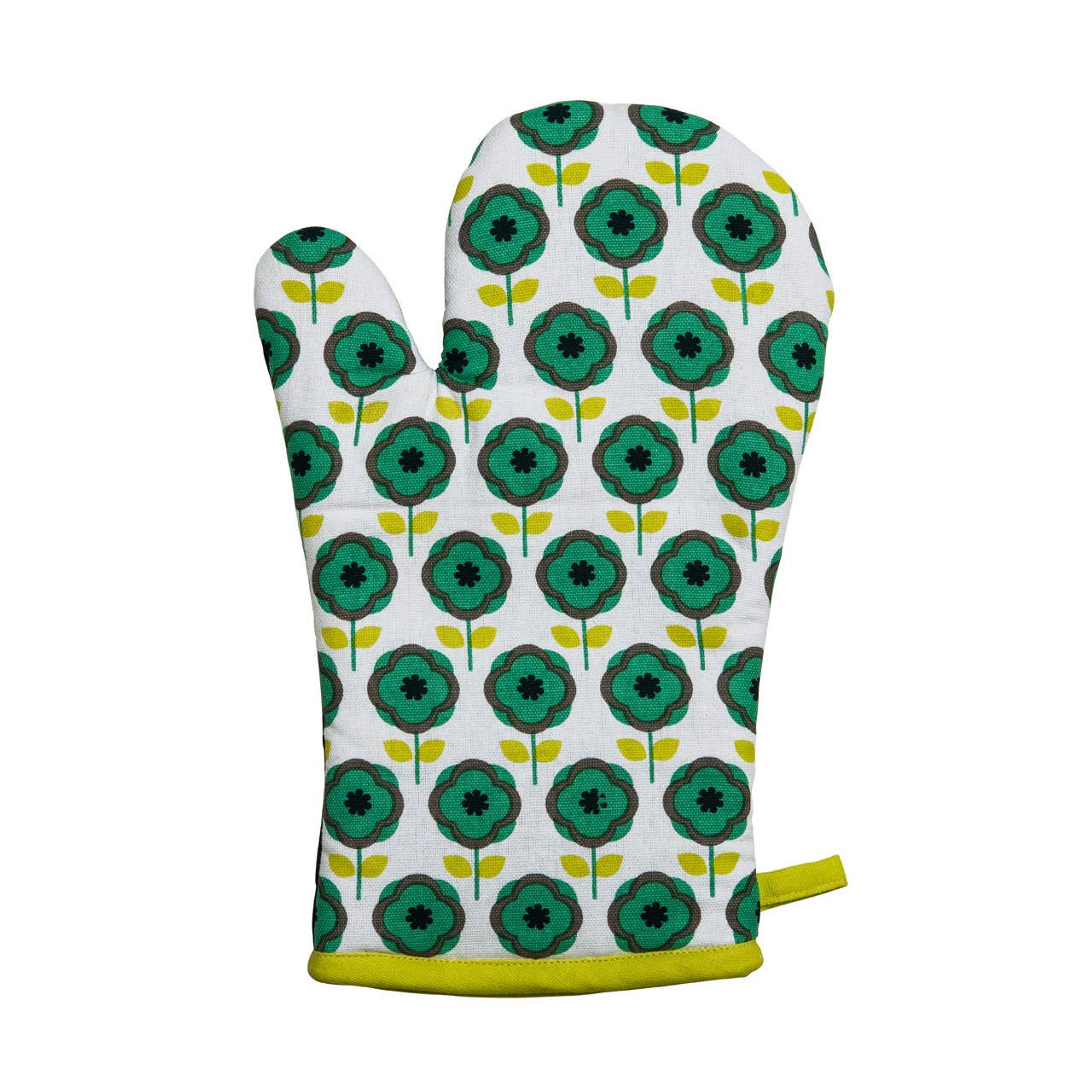 Cook Nook Ella Green Floral Single Oven Glove