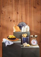 Cook Nook Modern Retro White Blue Double Oven Glove