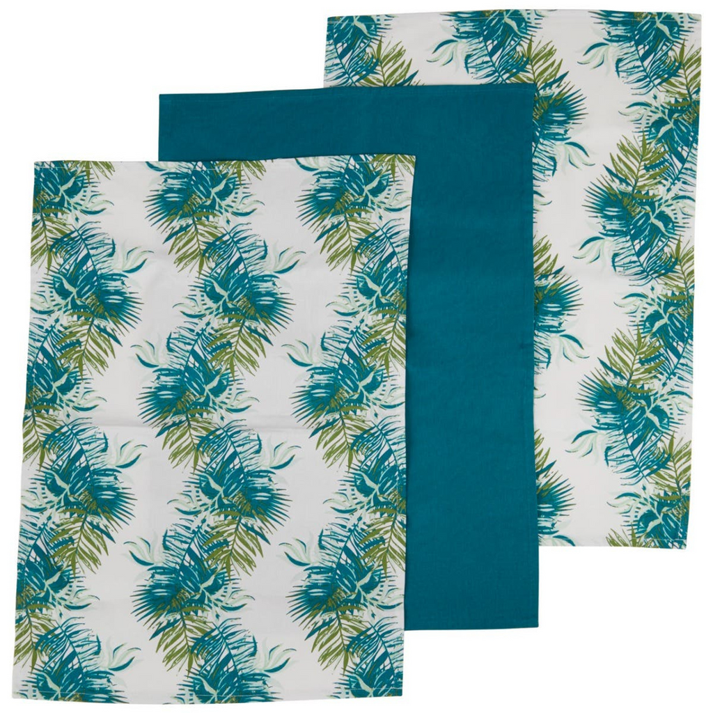 Cook Nook Winter Palm Set Of 3 Tea Towels