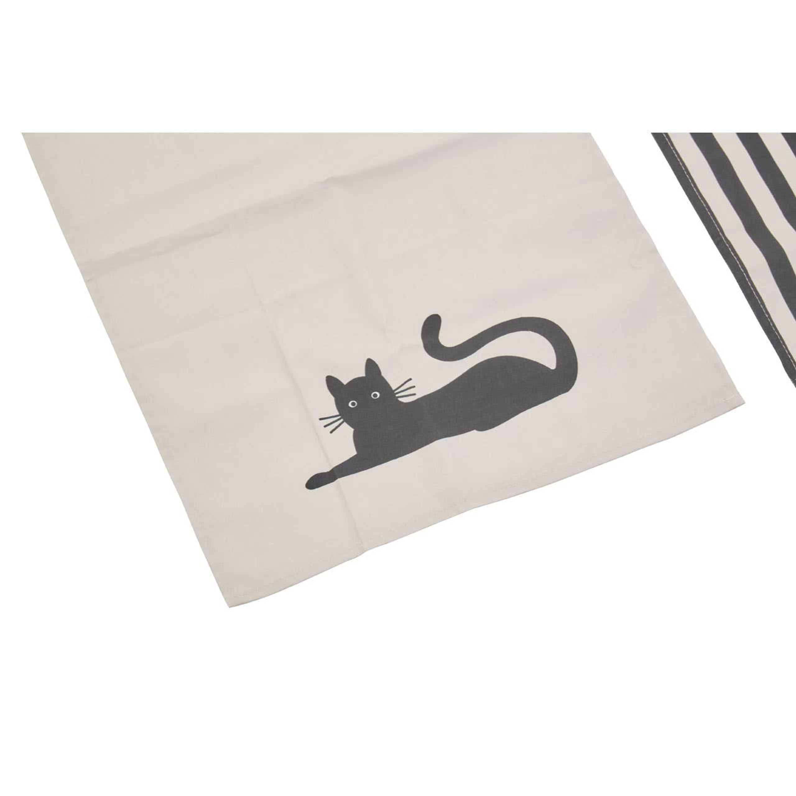 Cook Nook Set Of Three Black Cat Tea Towels