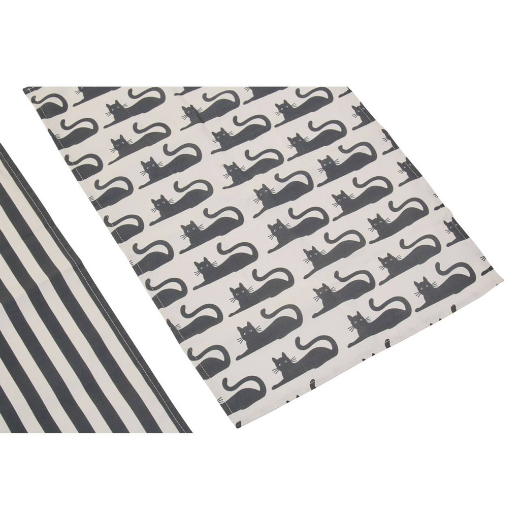 Cook Nook Set Of Three Black Cat Tea Towels