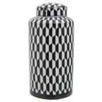 Cook Nook Marlo Large Black and White Geometric Print Ceramic Jar