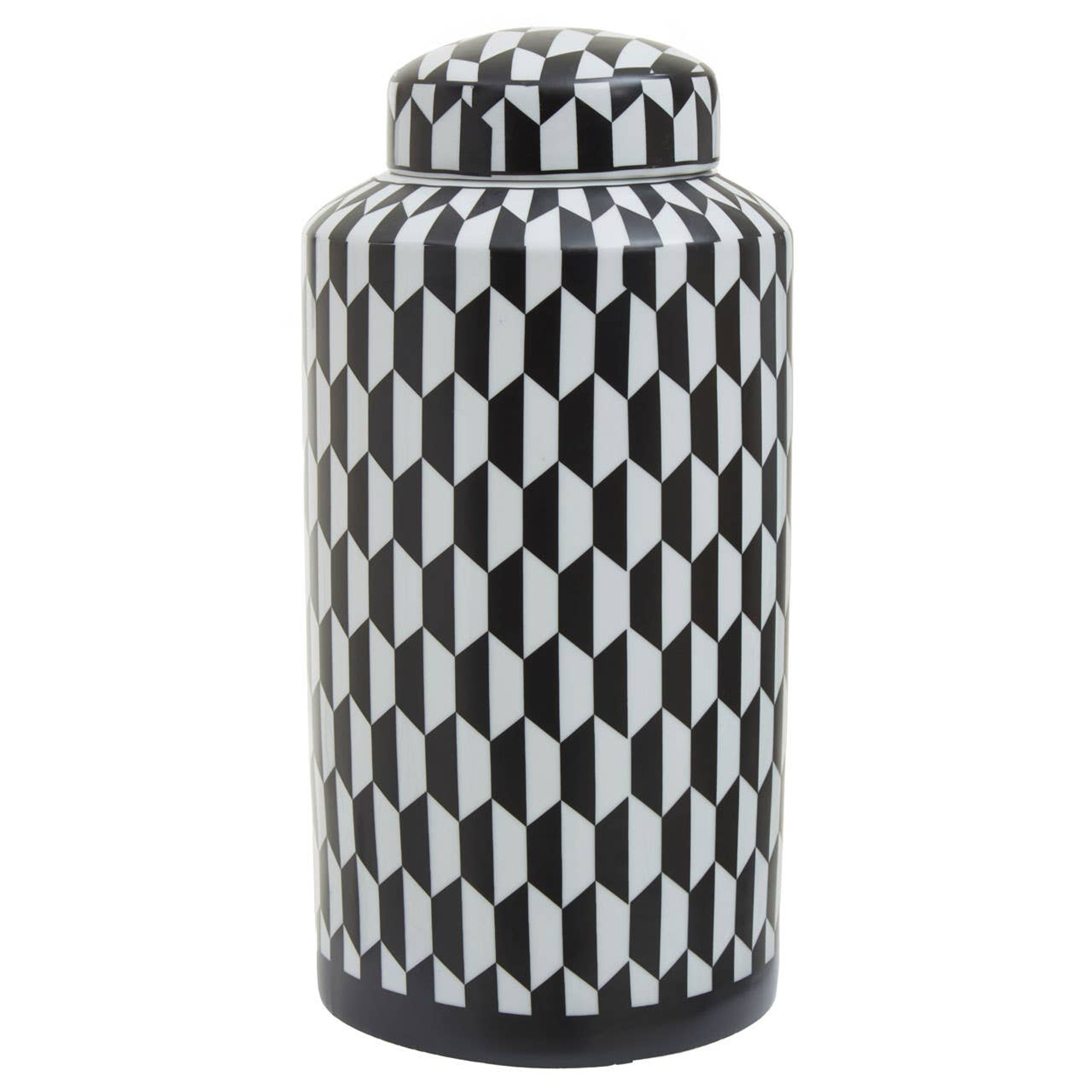 Cook Nook Marlo Large Black and White Geometric Print Ceramic Jar