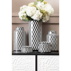 Cook Nook Marlo Large Black and White Geometric Print Ceramic Jar