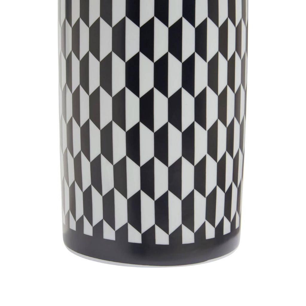 Cook Nook Marlo Large Black and White Geometric Print Ceramic Jar