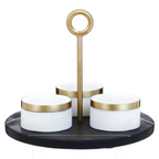 Cook Nook Omari Condiment Set With Black Slate Tray