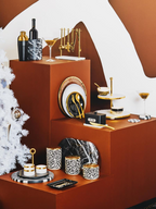 Cook Nook Omari Condiment Set With Black Slate Tray