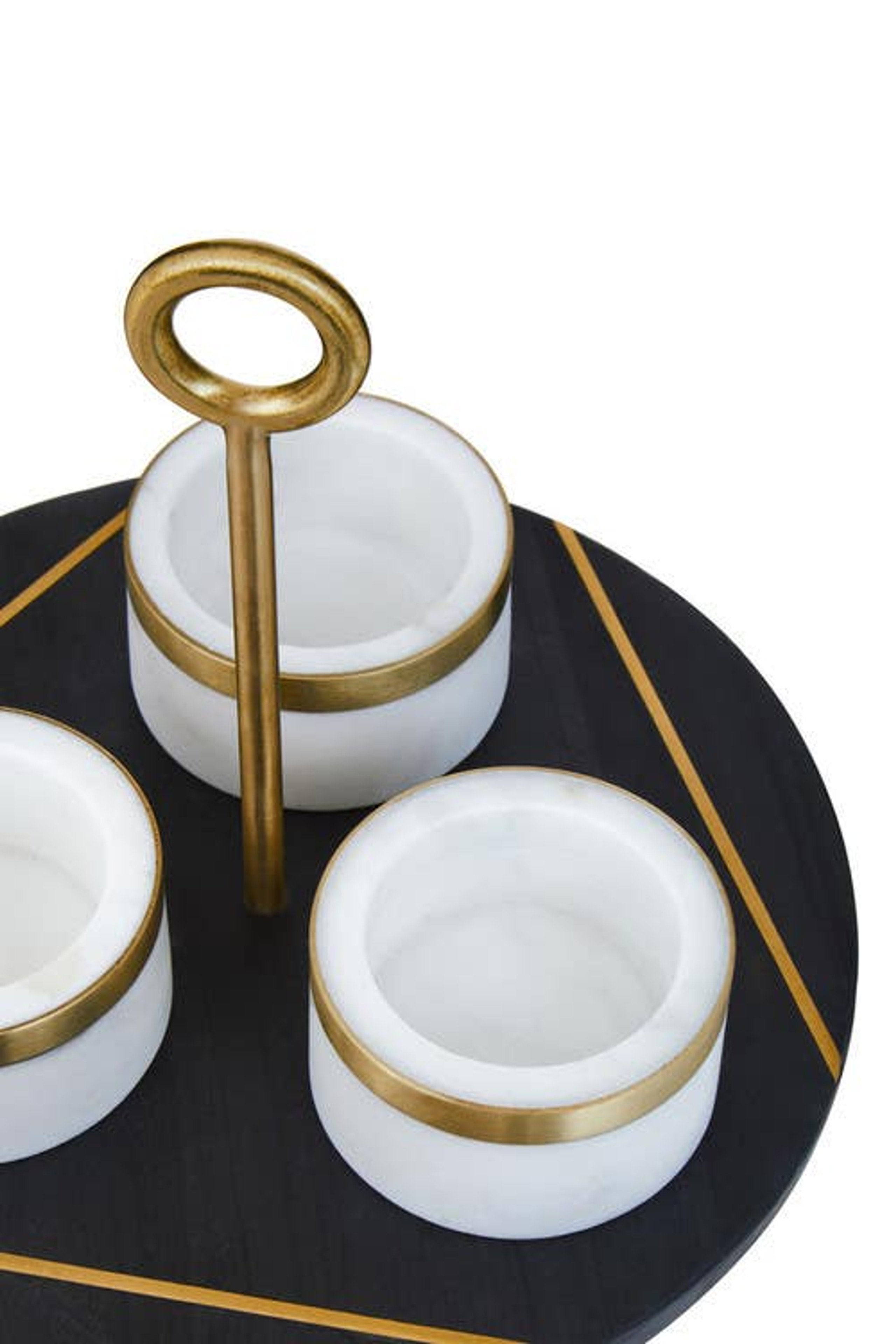 Cook Nook Omari Condiment Set With Black Slate Tray