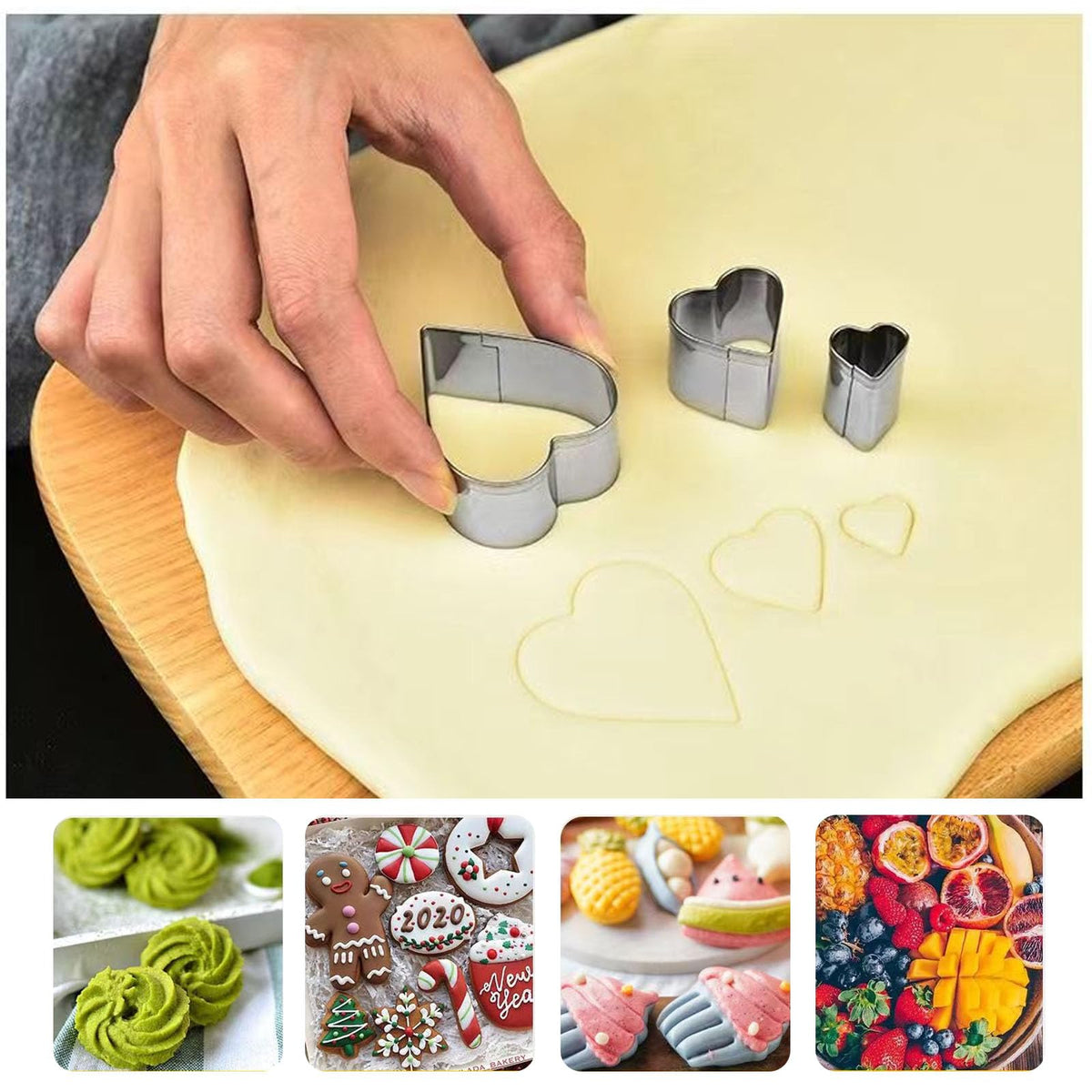 Set of 30 Mini Stainless Steel Biscuit Cutters, Silver