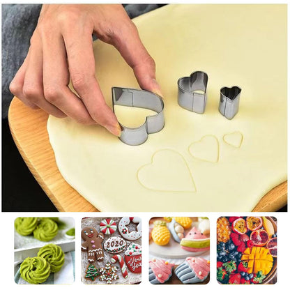 Set of 30 Mini Stainless Steel Biscuit Cutters, Silver