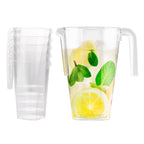 MATANA 6 Reusable Clear Plastic Jugs, Cocktail Pitchers for Parties, 1.5L - Juice, Lemonade, Punch, Sangria, Beers - Birthdays, Weddings, Picnics, BBQ