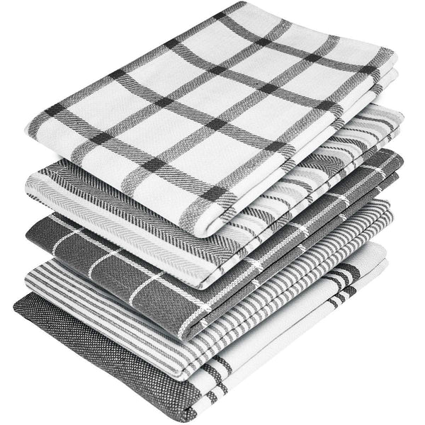 Pack of 5 Cotton Kitchen Tea Towels, 70 x 50cm