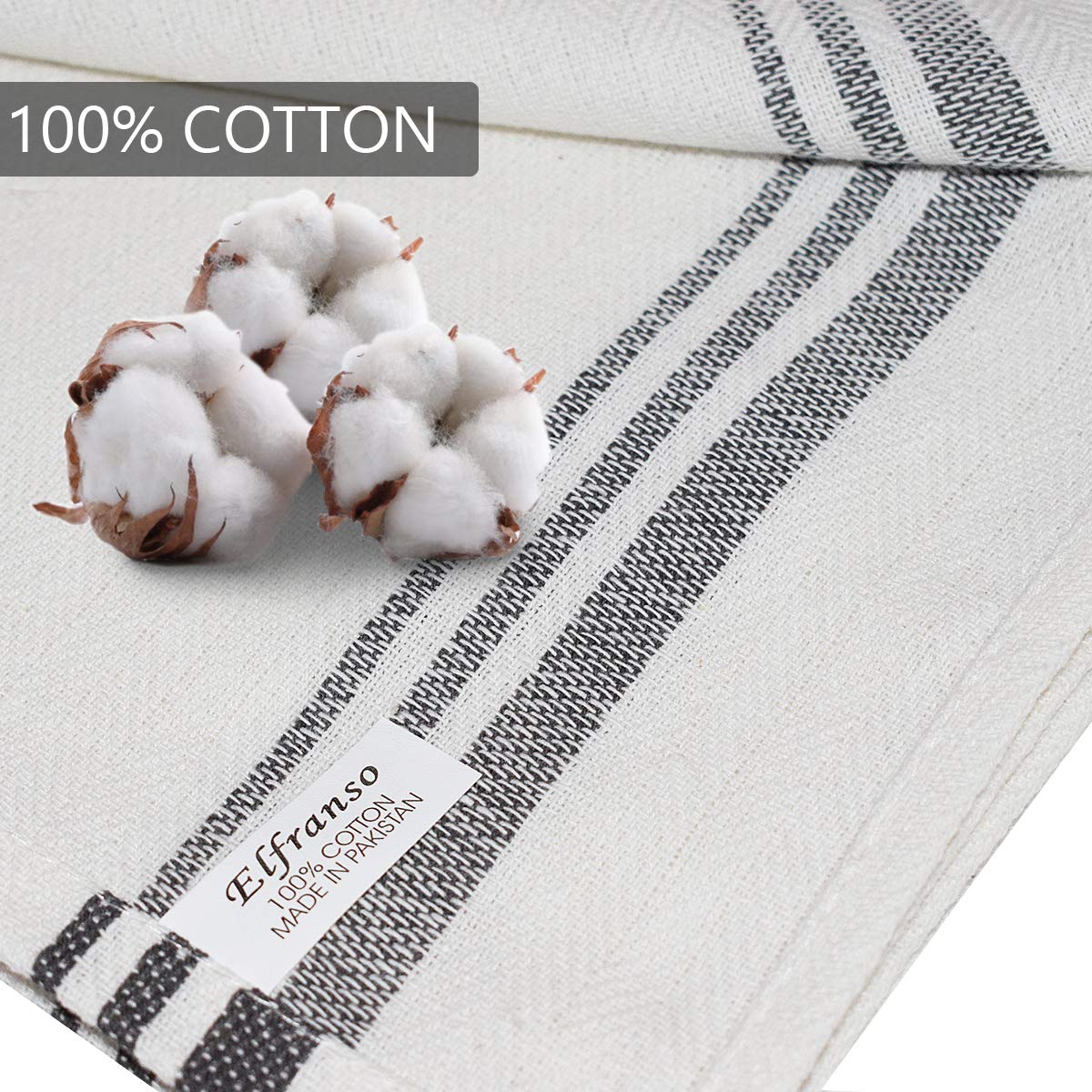 Pack of 5 Cotton Kitchen Tea Towels, 70 x 50cm