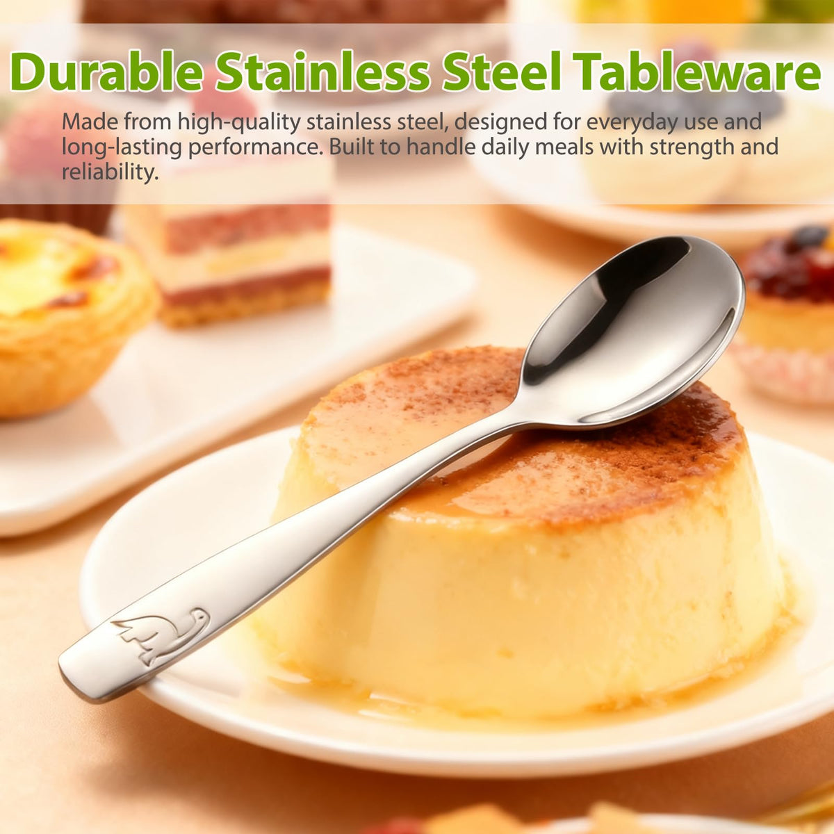Set of 6 Children's Stainless Steel Cutlery, Silver
