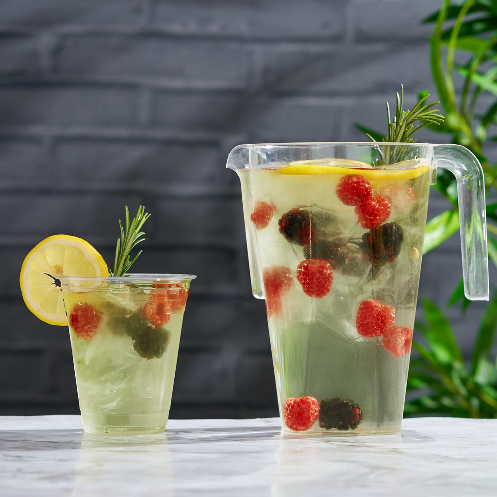 MATANA 6 Reusable Clear Plastic Jugs, Cocktail Pitchers for Parties, 1.5L - Juice, Lemonade, Punch, Sangria, Beers - Birthdays, Weddings, Picnics, BBQ