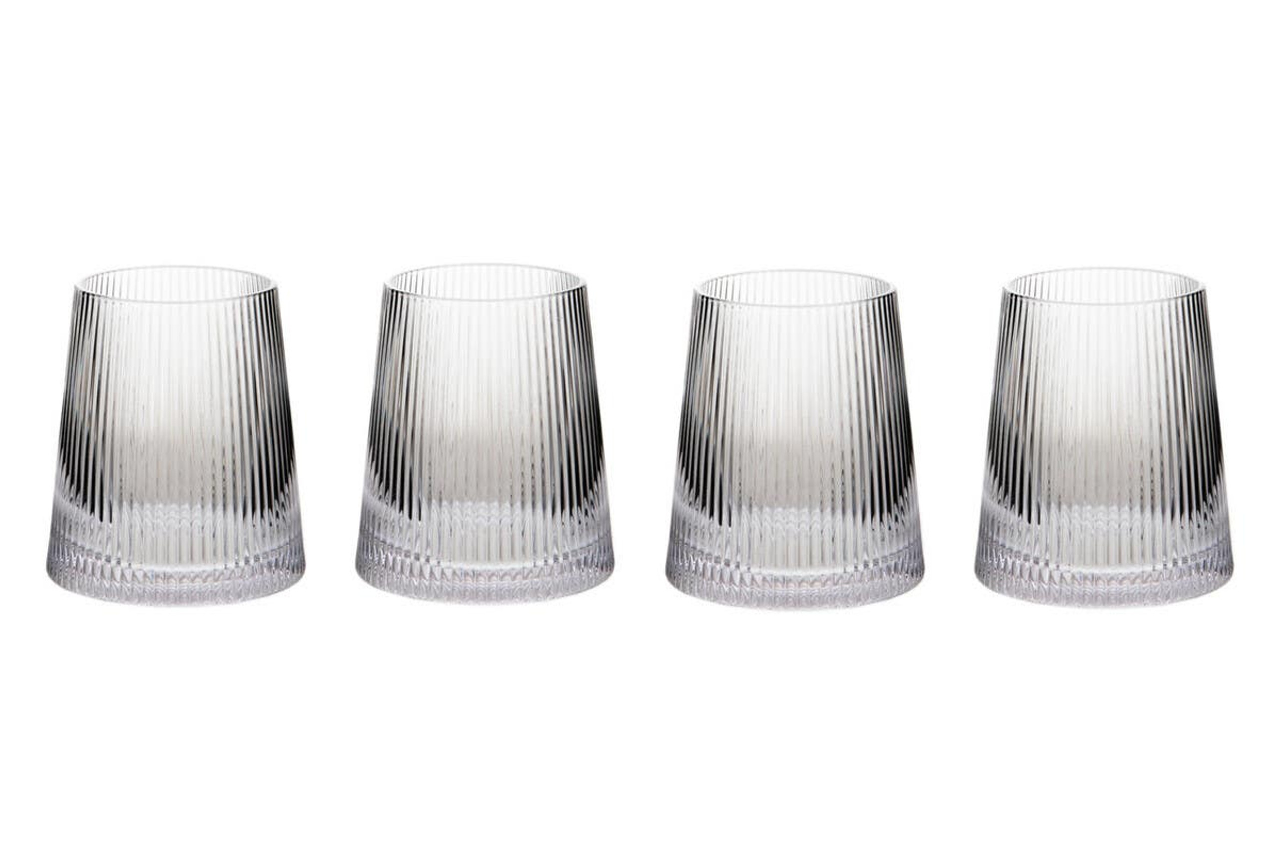 Cook Nook Eldon Set of Four Ribbed Glass Tumblers