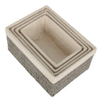 White Cotton Paper Rope Storage Basket with White Cotton Lining-2