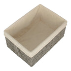 White Cotton Paper Rope Storage Basket with White Cotton Lining-5
