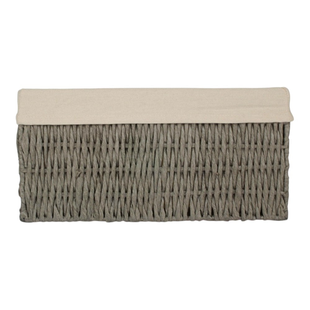 White Cotton Paper Rope Storage Basket with White Cotton Lining-6