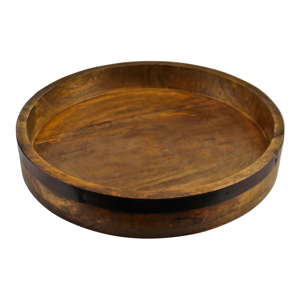 Mango Wood Circular Serving Tray, 38cm-0