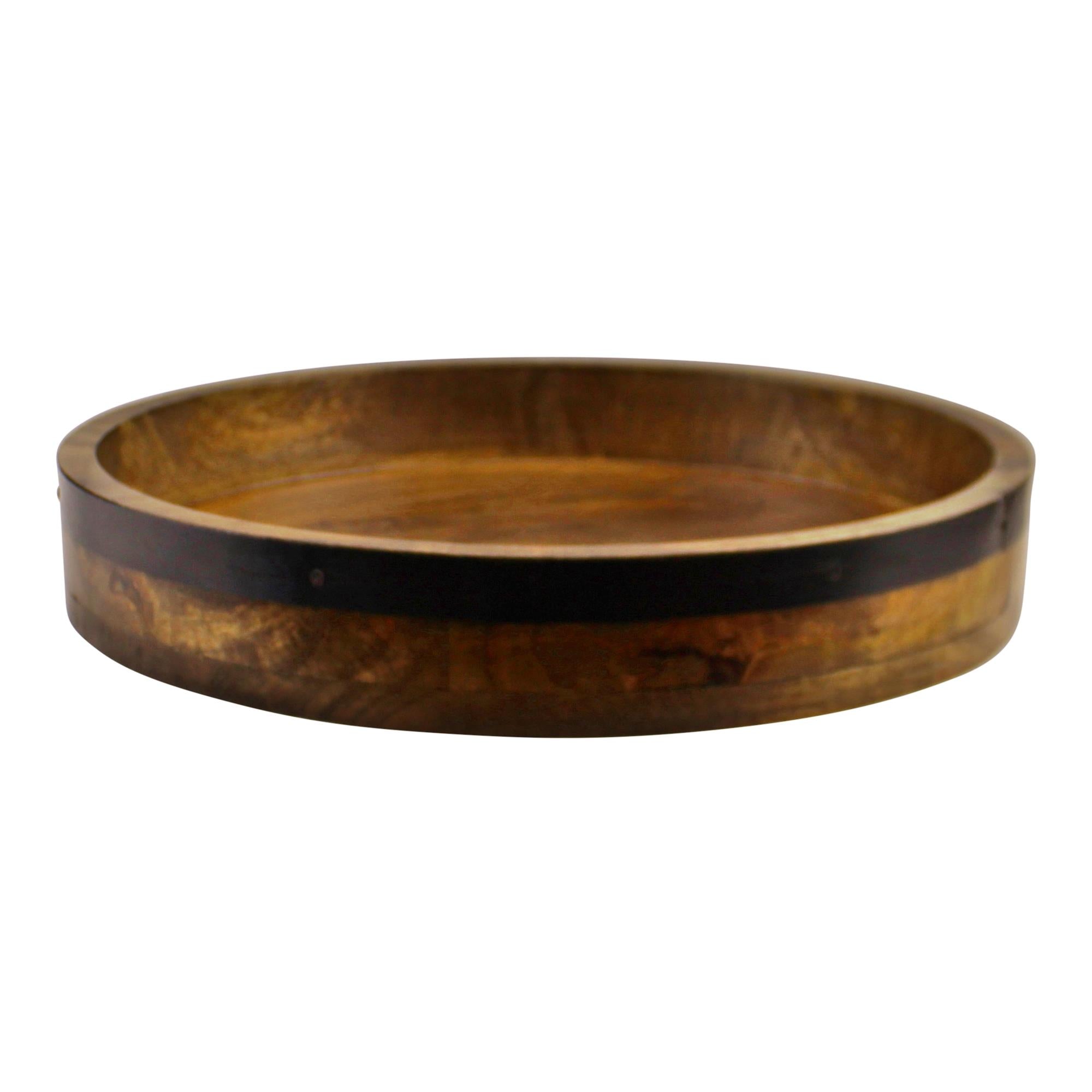 Mango Wood Circular Serving Tray, 38cm-1