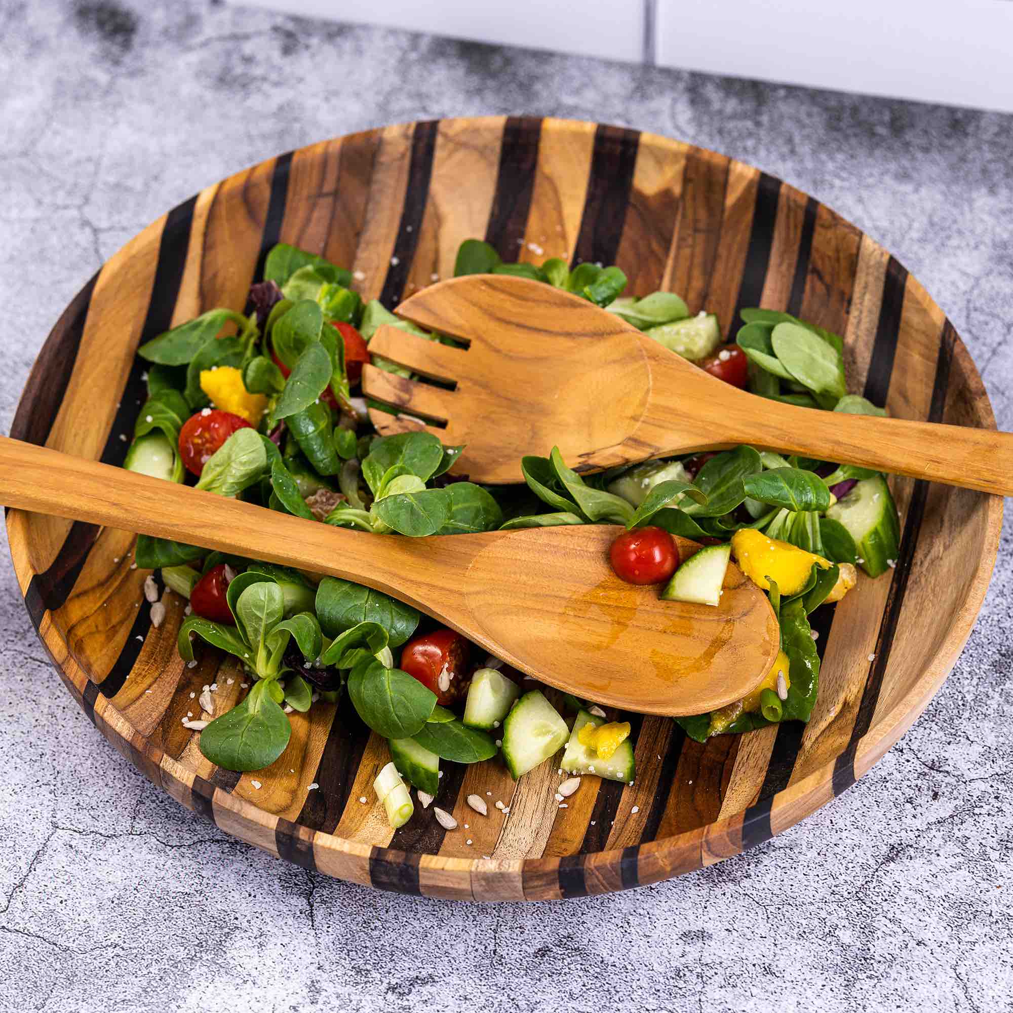 Upcycled Eco Friendly Wooden Salad Servers-1